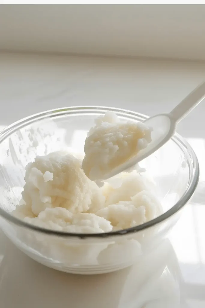 “A bowl of freshly cooked mochi dough ready for strawberry mochi.”